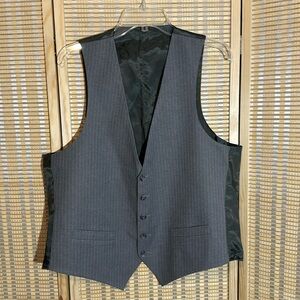 Vintage Men's Two Tone Gray Pinstripe Career Suit Vest No Tags